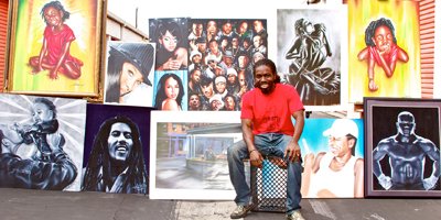 John Carl Martin with his artwork